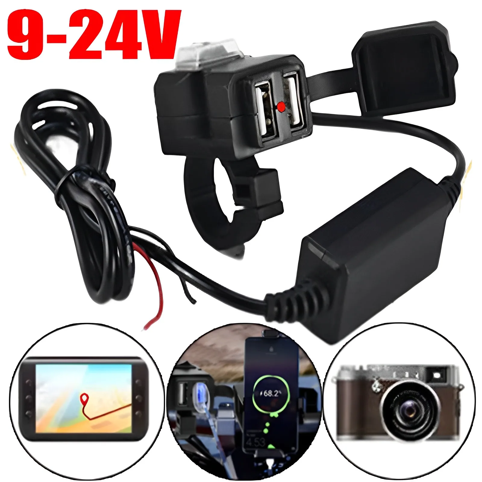 Motorcycle Cell Phone Charger Dual USB Interface Handlebar Charger Waterproof Power Outlet with Bracket for IPhone Samsung
Motorcycle Cell Phone Charger Dual USB Interface Handlebar Charger Waterproof Power Outlet with Bracket for IPhone Samsung