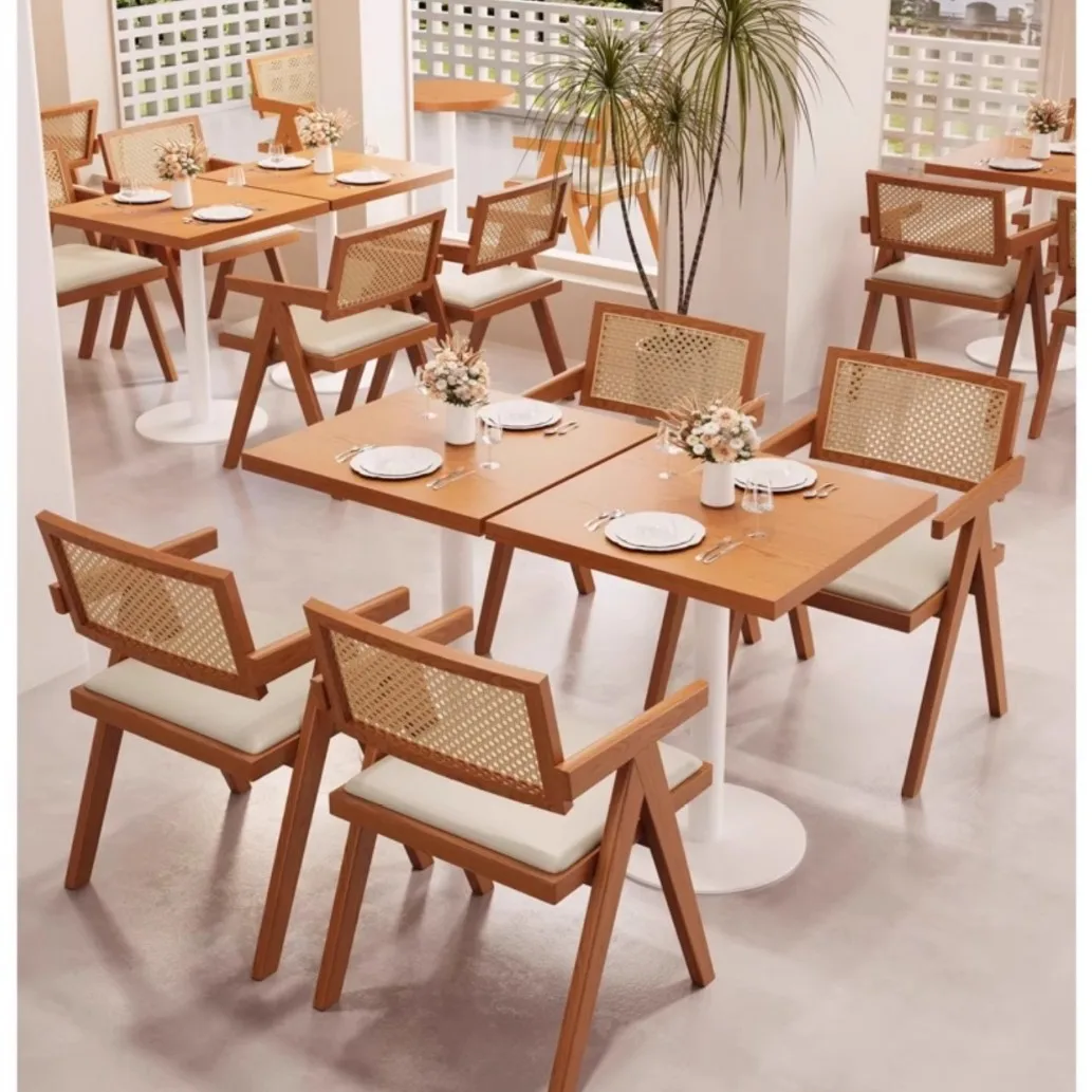 Обеденный стол и стулья с бревенчатым ветром, магазин чая с молоком, магазин десертов, обеденный стол из цельного дерева из ротанга, западный ресторан, японский Интернет
Обеденный стол и стулья с бревенчатым ветром, магазин чая с молоком, магазин десертов, обеденный стол из цельного дерева из ротанга, западный ресторан, японский Интернет