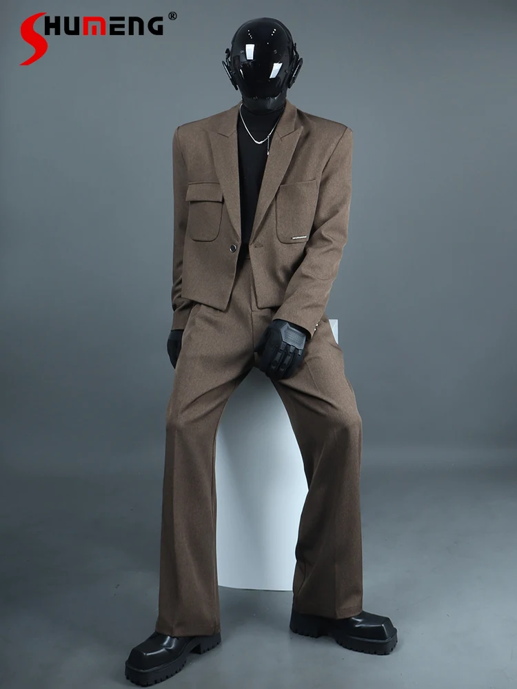 Men's 2025 Spring Autumn New Trendy 2pcs Simple High-End Solid Color Suit Sets Men's Straight Wide-Leg Pants Chic Two-Piece Sets
Men's 2025 Spring Autumn New Trendy 2pcs Simple High-End Solid Color Suit Sets Men's Straight Wide-Leg Pants Chic Two-Piece Sets