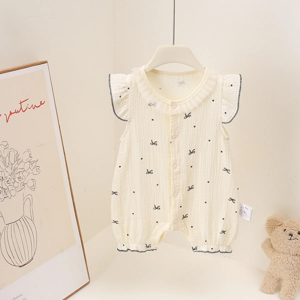 3M-2T Summer Cute Baby Bodysuit Bow Print Lace Trim Sleeveless Girls Jumpsuit Cotton Thin Soft Toddler Romper
3M-2T Summer Cute Baby Bodysuit Bow Print Lace Trim Sleeveless Girls Jumpsuit Cotton Thin Soft Toddler Romper