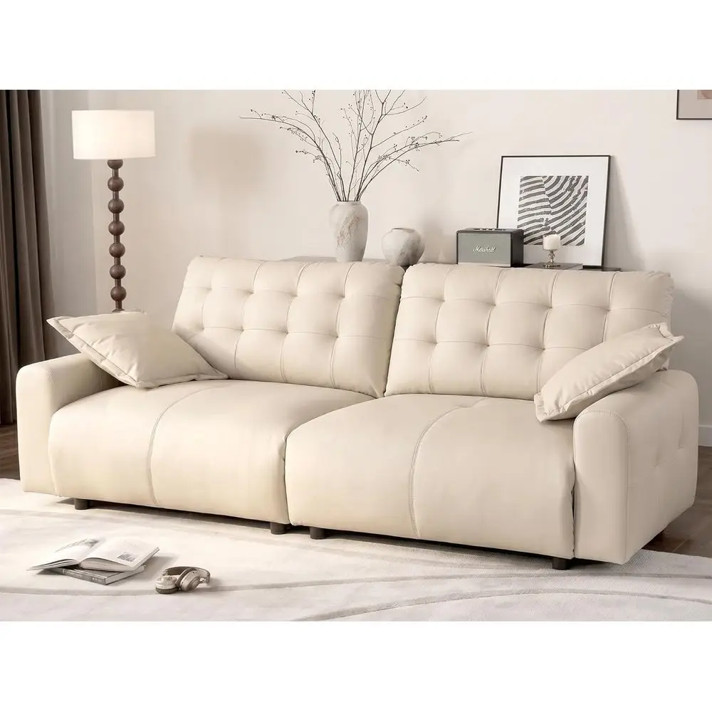 Extra Large 2-Seat Deep Seating Adjustable Depth PU Leather Cloud Sofa Chaise Lounger (Beige)
Extra Large 2-Seat Deep Seating Adjustable Depth PU Leather Cloud Sofa Chaise Lounger (Beige)