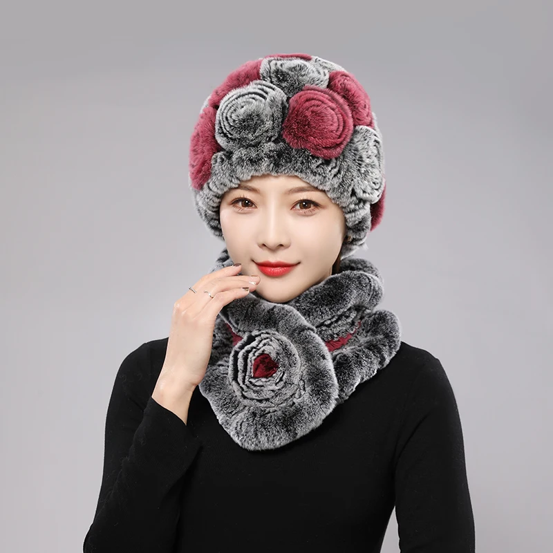 New Real Rex Rabbit Fur Hat and scarf Sets Fluffy Warm Cap Muffler 2 pieces Girl Women Gift 
New Real Rex Rabbit Fur Hat and scarf Sets Fluffy Warm Cap Muffler 2 pieces Girl Women Gift