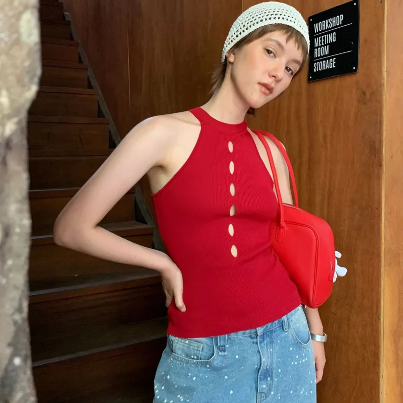 Sexy Hollow Out Halter Neck Tank 2025 Tencel Solid Slim Stand Collar Sleeveless Vest Hotsweet Date Night Top Ins Fashion Match
Sexy Hollow Out Halter Neck Tank 2025 Tencel Solid Slim Stand Collar Sleeveless Vest Hotsweet Date Night Top Ins Fashion Match