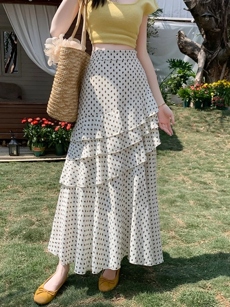 Retro Lotus Leaf Floral Chiffon Skirt Women's 2025 Summer New High Waist Polka Dot Thin Medium Long Hip Pack A Line Skirt
Retro Lotus Leaf Floral Chiffon Skirt Women's 2025 Summer New High Waist Polka Dot Thin Medium Long Hip Pack A Line Skirt
