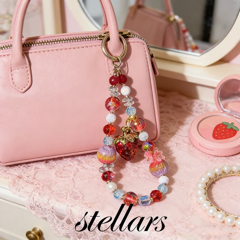 Red Strawberry Crystal Phone Charm Wrist Bead Strap Anti-Drop Shockproof Artificial Crystal Phone Chain for Mobile Phones
Red Strawberry Crystal Phone Charm Wrist Bead Strap Anti-Drop Shockproof Artificial Crystal Phone Chain for Mobile Phones