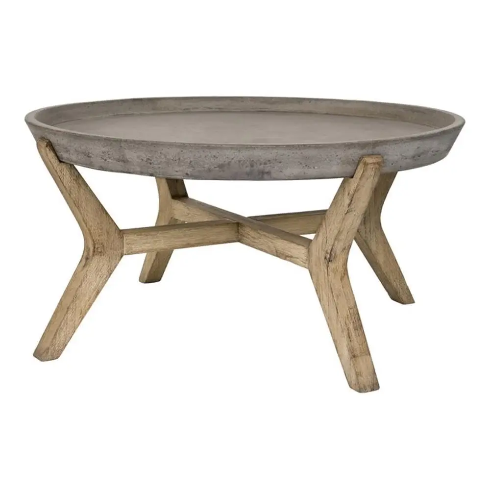 Round Wood/Concrete Coffee Table, 18.1 in Height, Dark Gray Finish, Weather Resistant, Indoor/Outdoor Use,, Customized
Round Wood/Concrete Coffee Table, 18.1 in Height, Dark Gray Finish, Weather Resistant, Indoor/Outdoor Use,, Customized