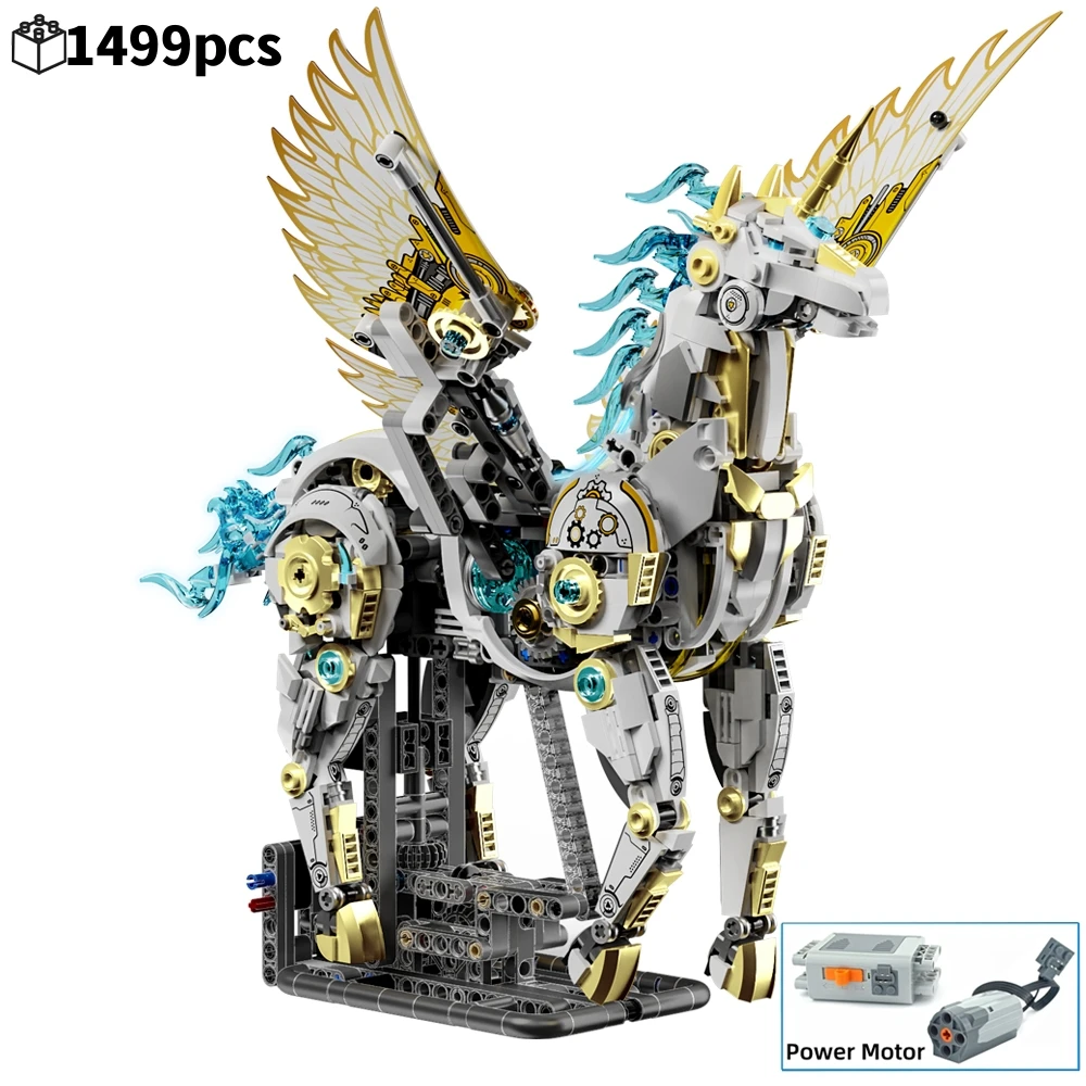Mechanical Unicorn Horse 1499pcs Building Blocks Set with Light Creative Animal Linkage STEM Model Kit Birthday Gift for Kids
Mechanical Unicorn Horse 1499pcs Building Blocks Set with Light Creative Animal Linkage STEM Model Kit Birthday Gift for Kids