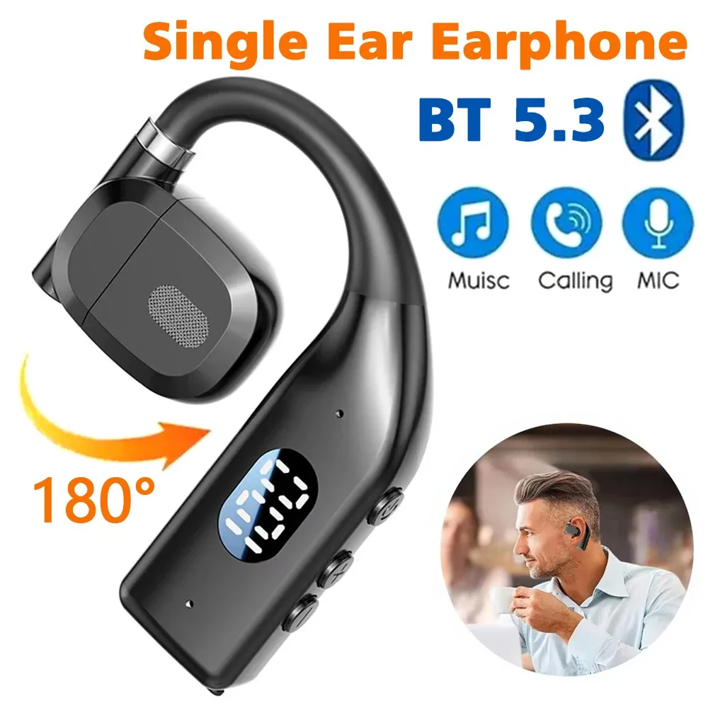 KEBIDUMEI Wireless Bluetooth 5.3 Headphones LED Display Single Ear Air Conduction Earphones Hands-Free Noise-Canceling Earbuds
KEBIDUMEI Wireless Bluetooth 5.3 Headphones LED Display Single Ear Air Conduction Earphones Hands-Free Noise-Canceling Earbuds