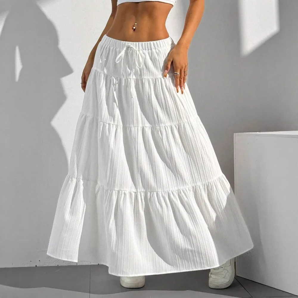 2025 Long Elastic Waist Cake Skirt Elegant Lace Up Big Swing Half Length Skirt Solid Color Medium Length Skirt Falda Sexy Mujer
2025 Long Elastic Waist Cake Skirt Elegant Lace Up Big Swing Half Length Skirt Solid Color Medium Length Skirt Falda Sexy Mujer