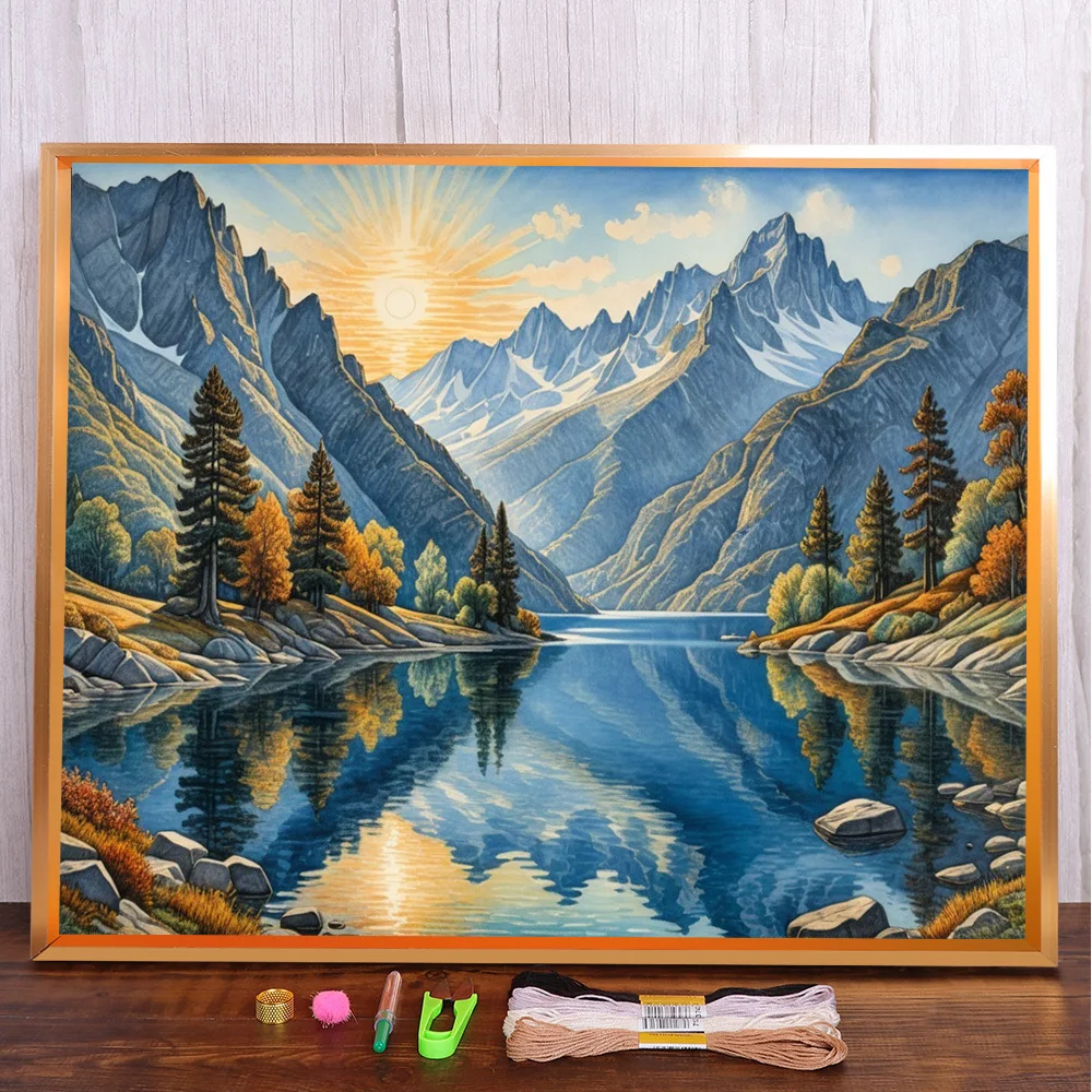 Landscape Lake By Mountain Cross-Stitch Full Kit DIY Embroidery Painting Hobby Handiwork Needlework Wholesale Different Gift
Landscape Lake By Mountain Cross-Stitch Full Kit DIY Embroidery Painting Hobby Handiwork Needlework Wholesale Different Gift