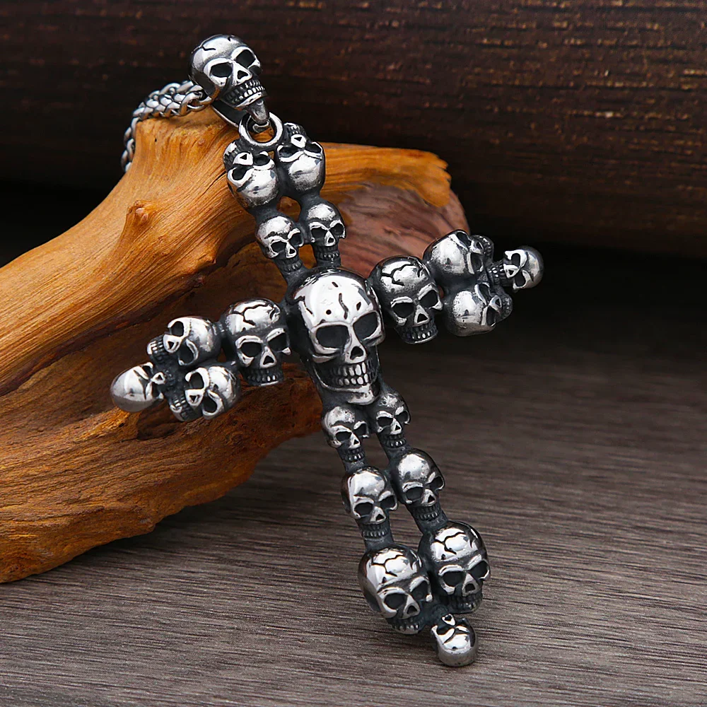 Gothic Dark Style Men's Cross Skull Necklace Fashion Personality Stainless Steel Cross Pendant Necklace Men Jewelry Gifts
Gothic Dark Style Men's Cross Skull Necklace Fashion Personality Stainless Steel Cross Pendant Necklace Men Jewelry Gifts
