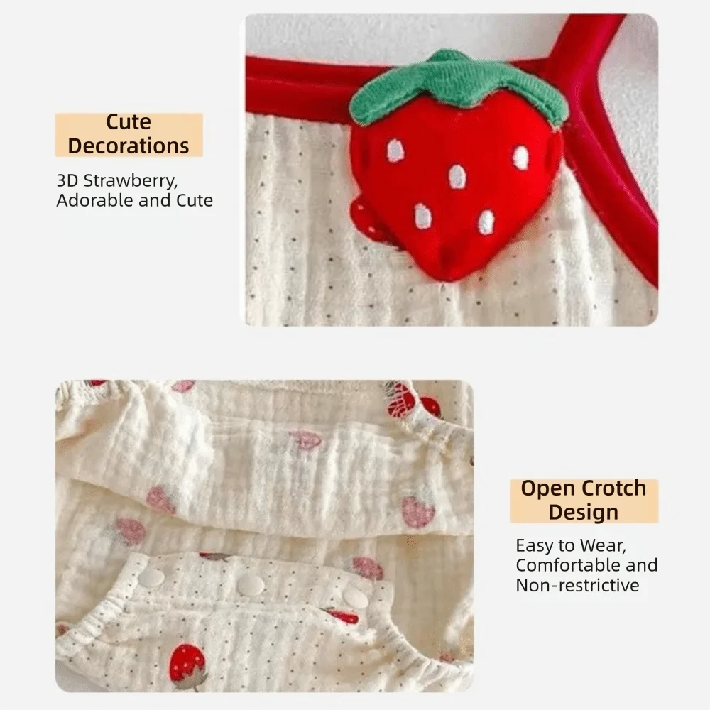Cute Strawberry Printed Sling Jumpsuit Sweet Bow Thin Romper Clothes Summer
Cute Strawberry Printed Sling Jumpsuit Sweet Bow Thin Romper Clothes Summer