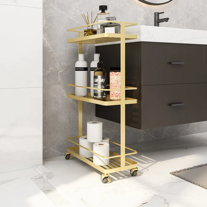 Floor-to-ceiling kitchen storage rack fashion light luxury bathroom rack high load-bearing multi-layer trolley with wheels
Floor-to-ceiling kitchen storage rack fashion light luxury bathroom rack high load-bearing multi-layer trolley with wheels