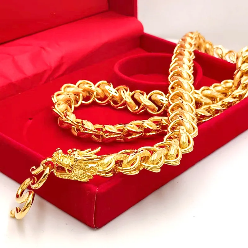 Luxury 24K 9999 Pure Gold real gold Leading Thailand necklace domineering men's local tyrants necklace
Luxury 24K 9999 Pure Gold real gold Leading Thailand necklace domineering men's local tyrants necklace