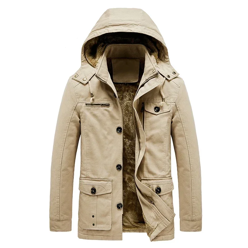2023 Men Autumn Winter Fleece Warm Detachable Hooded Jacket Men Pockets Casual Outdoors Windproof Cotton Jacket Male Coat 5XL
2023 Men Autumn Winter Fleece Warm Detachable Hooded Jacket Men Pockets Casual Outdoors Windproof Cotton Jacket Male Coat 5XL