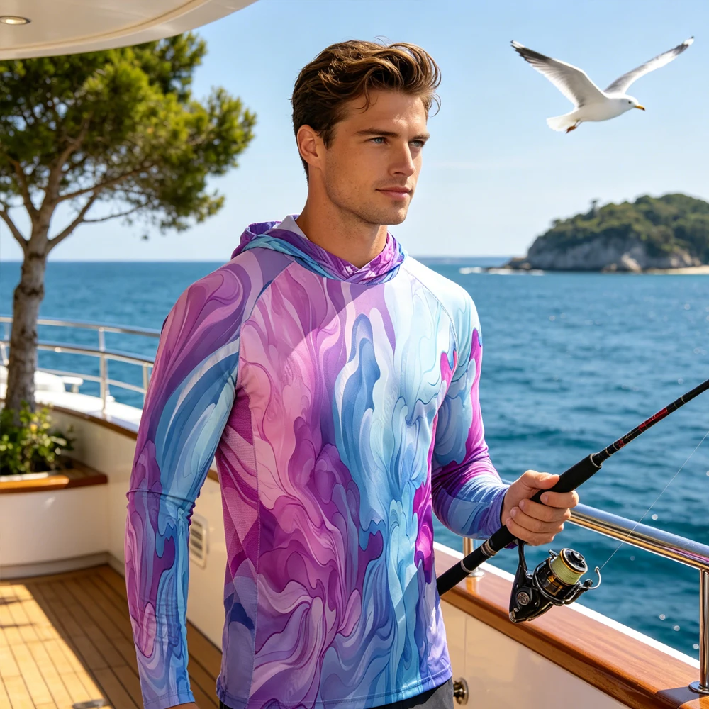 Long Sleeve Men's Hooded Fishing UV Hoodie Shirt Quick Dry Fishing Top Wear High Quality UPF50+ Fishing Clothing for Fishing
Long Sleeve Men's Hooded Fishing UV Hoodie Shirt Quick Dry Fishing Top Wear High Quality UPF50+ Fishing Clothing for Fishing