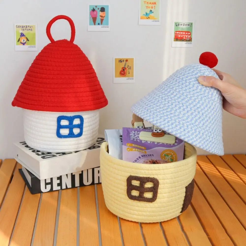 House Shape Cotton Rope Storage Basket Large Capacity Dustproof Cartoon Desktop Storage Box with Lid Space Saving
House Shape Cotton Rope Storage Basket Large Capacity Dustproof Cartoon Desktop Storage Box with Lid Space Saving
