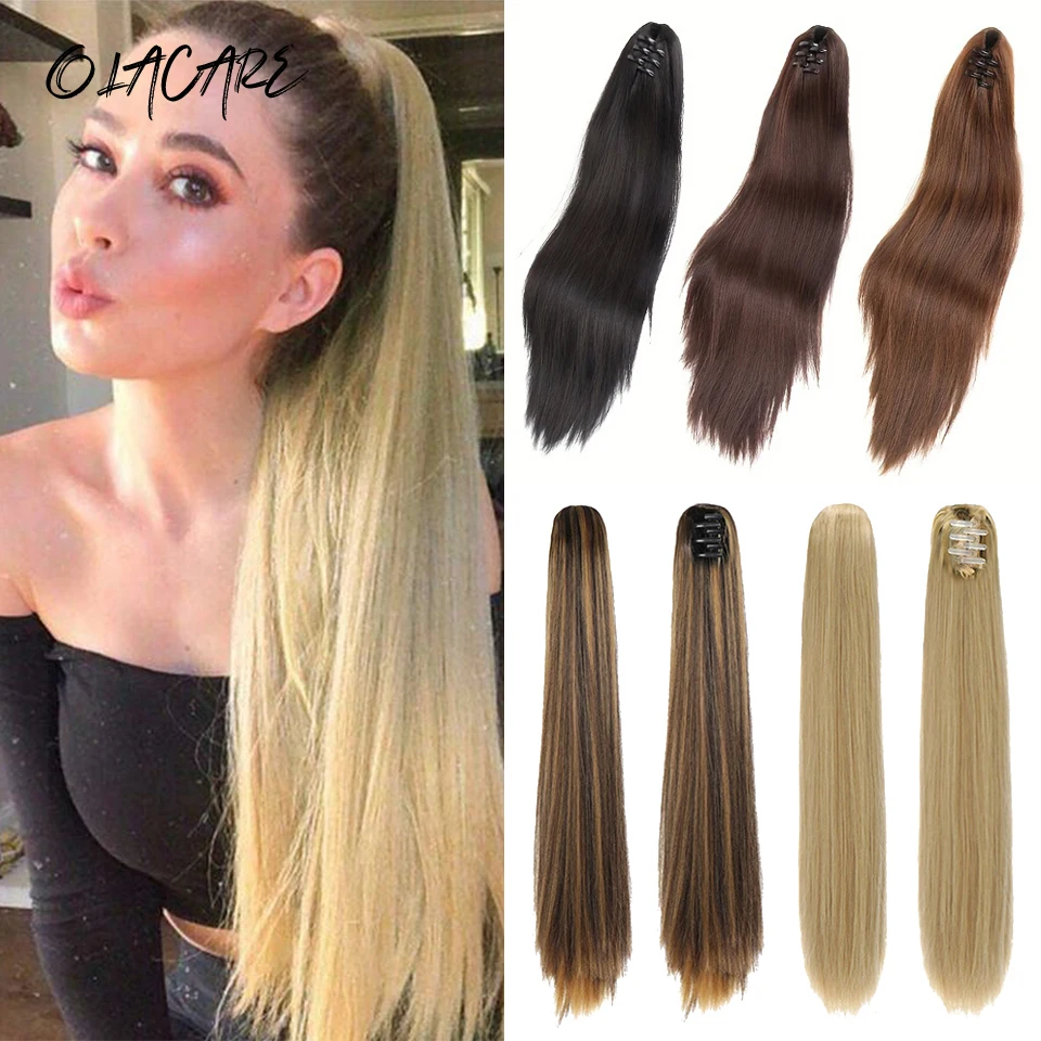 Synthetic Long Straight Claw Clip On Ponytail Hair Extensions 24Inch Heat Resistant Pony Tail Hair piece For Women Daily Party
Synthetic Long Straight Claw Clip On Ponytail Hair Extensions 24Inch Heat Resistant Pony Tail Hair piece For Women Daily Party