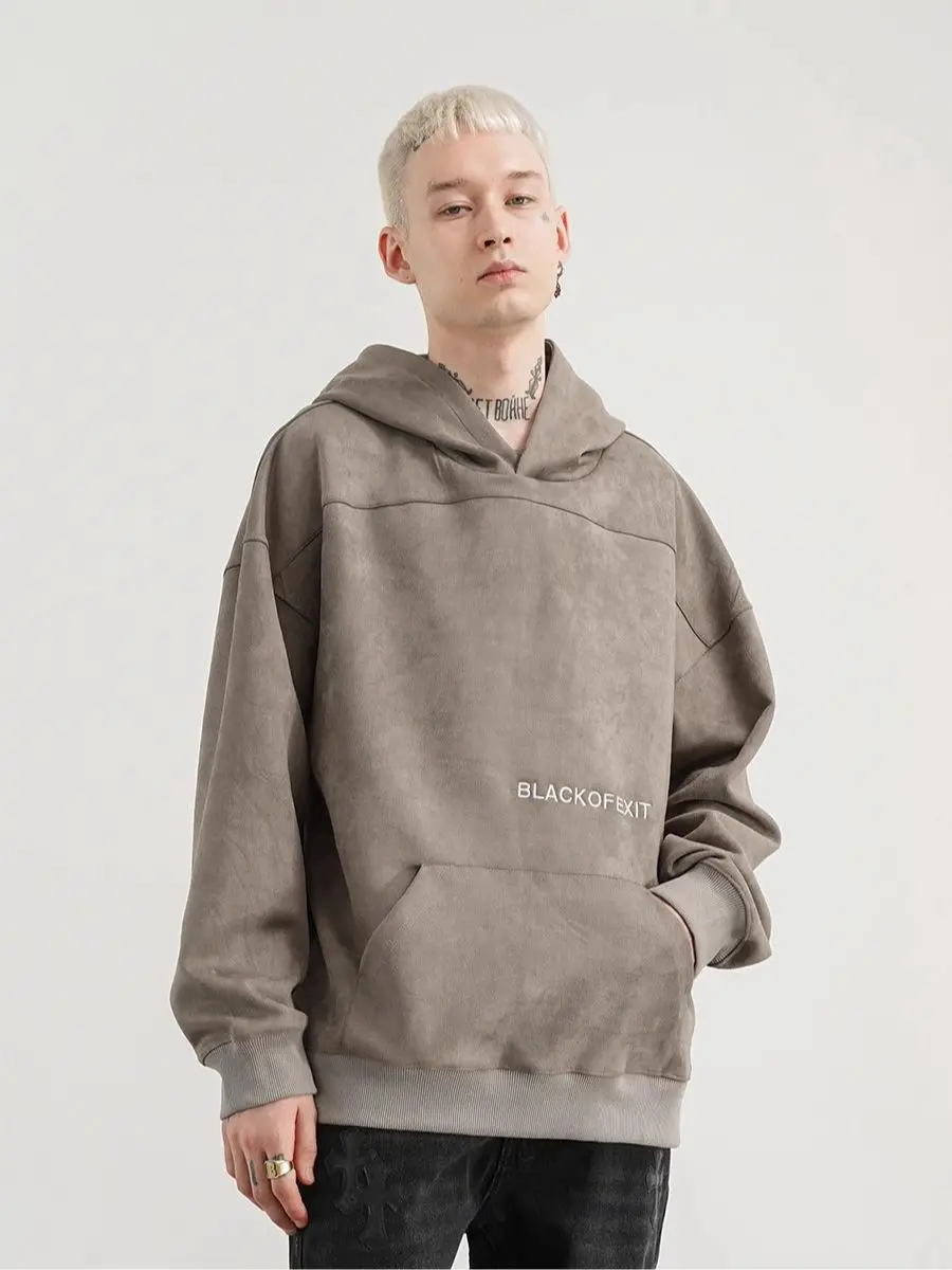 BLACK OF EXIT Original High Street Embroidered Suede Loose Men's Niche Three-Dimensional Cut Hoodie
BLACK OF EXIT Original High Street Embroidered Suede Loose Men's Niche Three-Dimensional Cut Hoodie