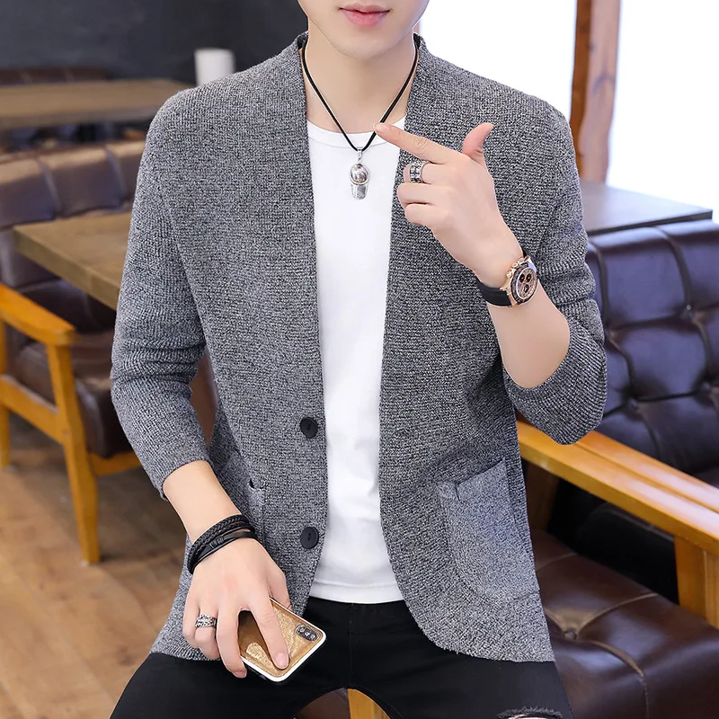 2024 Men's Autumn Leisure Cardigan Sweater Teenagers Long Sleeve Two Button Slim Sweater
2024 Men's Autumn Leisure Cardigan Sweater Teenagers Long Sleeve Two Button Slim Sweater