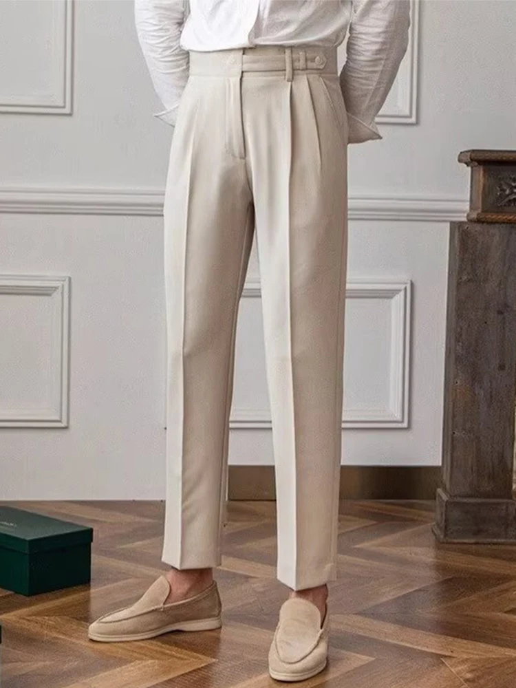 Trendy 2024 Solid Color Button Long Pants Business Men's Pencil Pants Streetwear All Match Pockets Straight Trousers For Male
Trendy 2024 Solid Color Button Long Pants Business Men's Pencil Pants Streetwear All Match Pockets Straight Trousers For Male