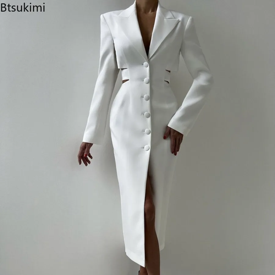 Women's Hollowed Out Waist Cinching Dress Suit Collar Long Sleeved High Waisted Patchwork Button Style Hip Hugging Skirt Women
Women's Hollowed Out Waist Cinching Dress Suit Collar Long Sleeved High Waisted Patchwork Button Style Hip Hugging Skirt Women