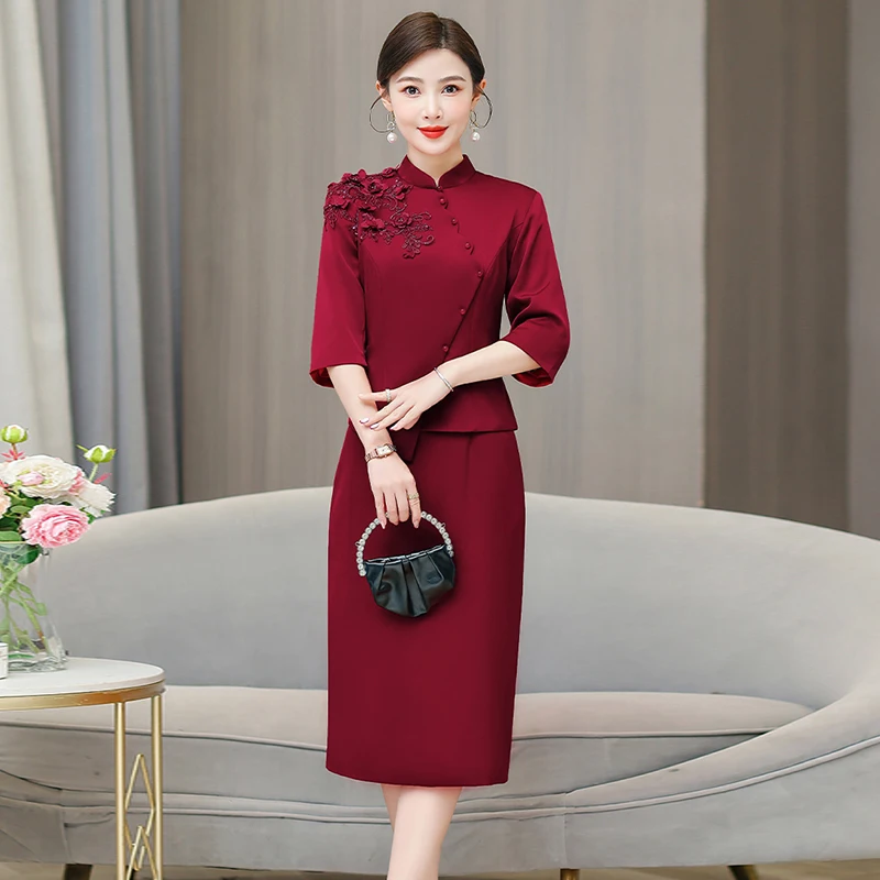 Elegant Vintage Wedding Dress Young Modern Matron of Ceremony High Waist A-Line Skirt Polyester Fabric Midi Dress
Elegant Vintage Wedding Dress Young Modern Matron of Ceremony High Waist A-Line Skirt Polyester Fabric Midi Dress