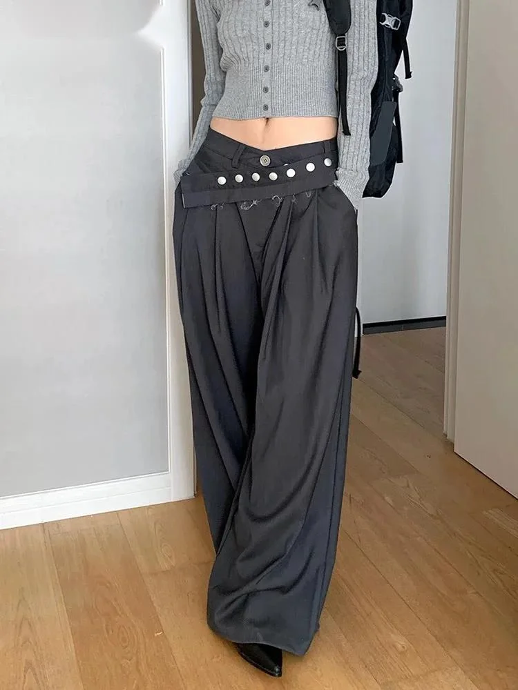 Fashion Gray Adjustable Waist Sashes Suit Pants Women's High Waist Wide Leg Trousers Spring Autumn New U34Q
Fashion Gray Adjustable Waist Sashes Suit Pants Women's High Waist Wide Leg Trousers Spring Autumn New U34Q