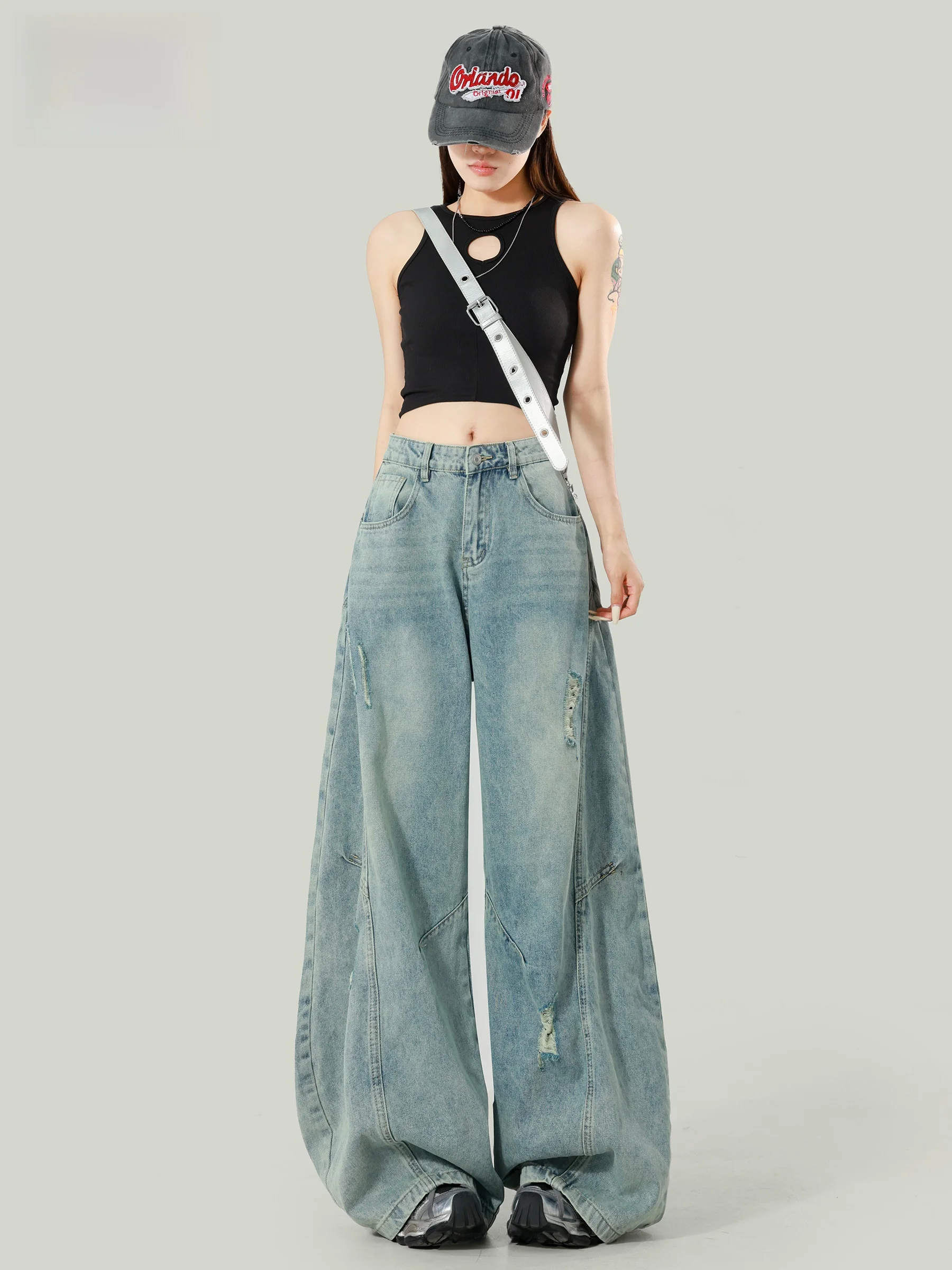High Waist Knife Washed Denim Jeans Women's Summer New Loose Slimming Wide Leg Floor Length Pants Casual Style
High Waist Knife Washed Denim Jeans Women's Summer New Loose Slimming Wide Leg Floor Length Pants Casual Style