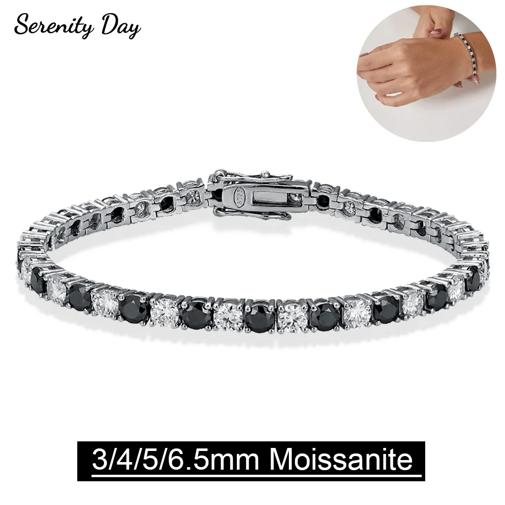 Serenity 3mm 4mm 5mm D Color Black White Moissanite Tennis Bracelet for Men Women S925 Sterling Silver Bracelet Link Plated 18K
Serenity 3mm 4mm 5mm D Color Black White Moissanite Tennis Bracelet for Men Women S925 Sterling Silver Bracelet Link Plated 18K