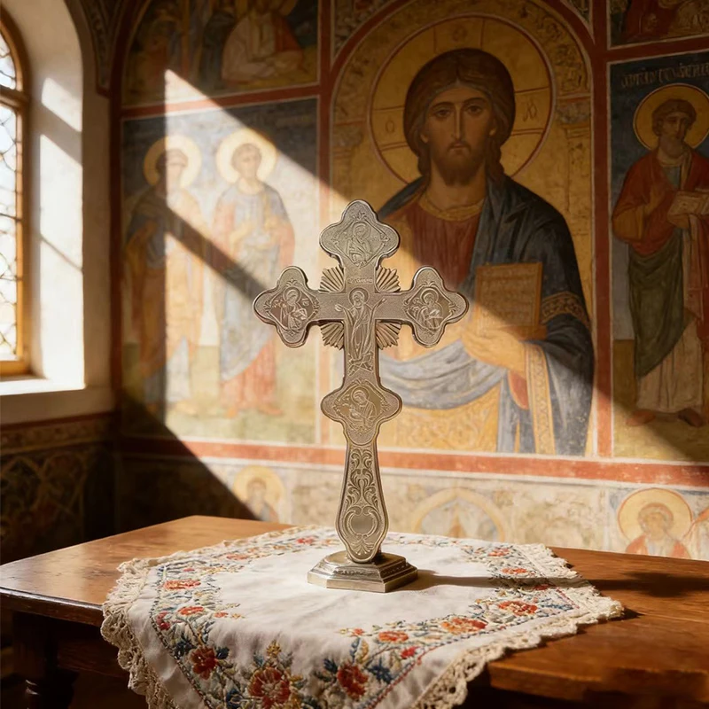 New 2026 Premium Silver-Plated Orthodox Engraved Cross with Ornate Detailing for Faithful Followers and Worship Practices Gift
New 2026 Premium Silver-Plated Orthodox Engraved Cross with Ornate Detailing for Faithful Followers and Worship Practices Gift