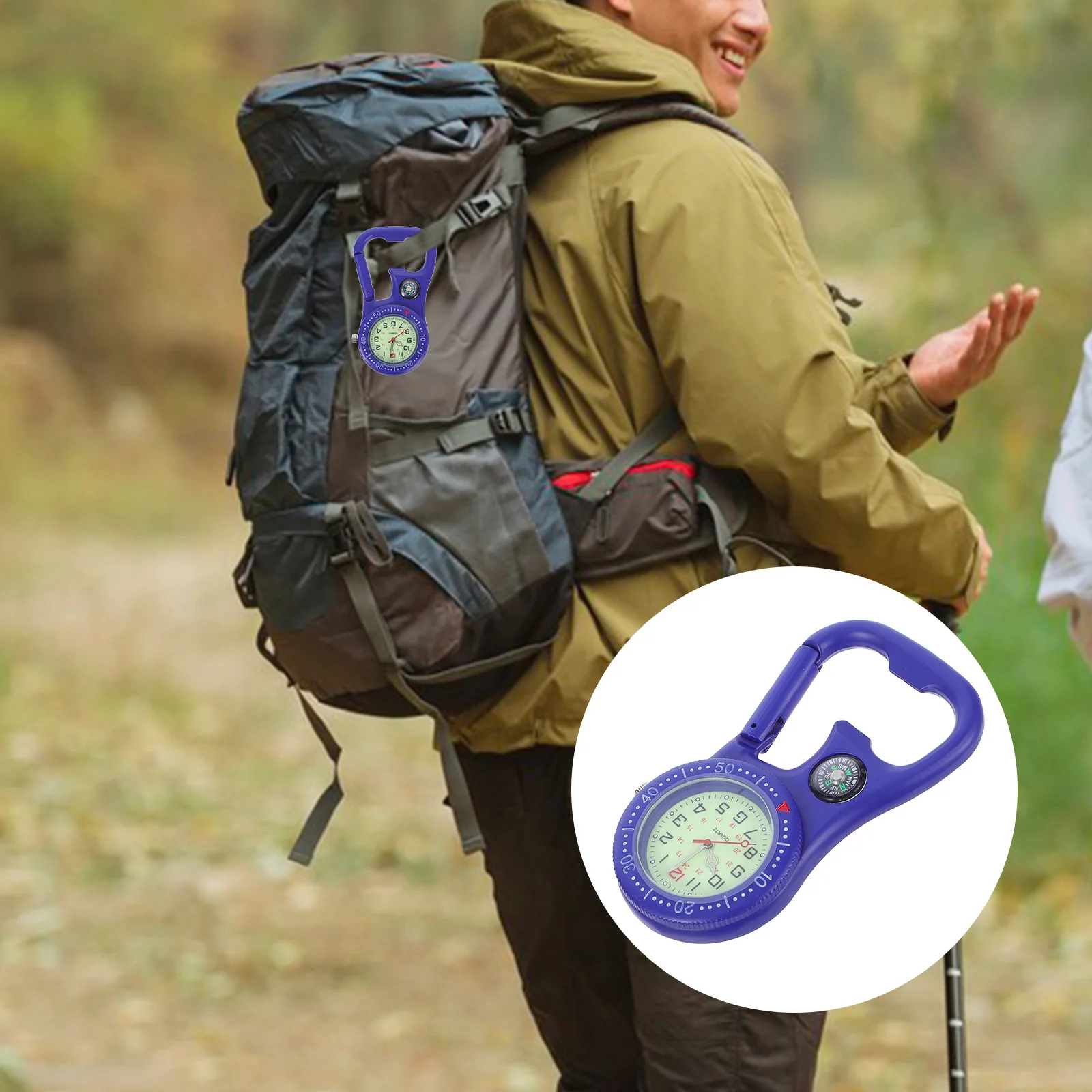 Carabiner Watch Clip-on Luminous Chain Outdoor Compass Bottle Opener Camping Multi-functional
Carabiner Watch Clip-on Luminous Chain Outdoor Compass Bottle Opener Camping Multi-functional