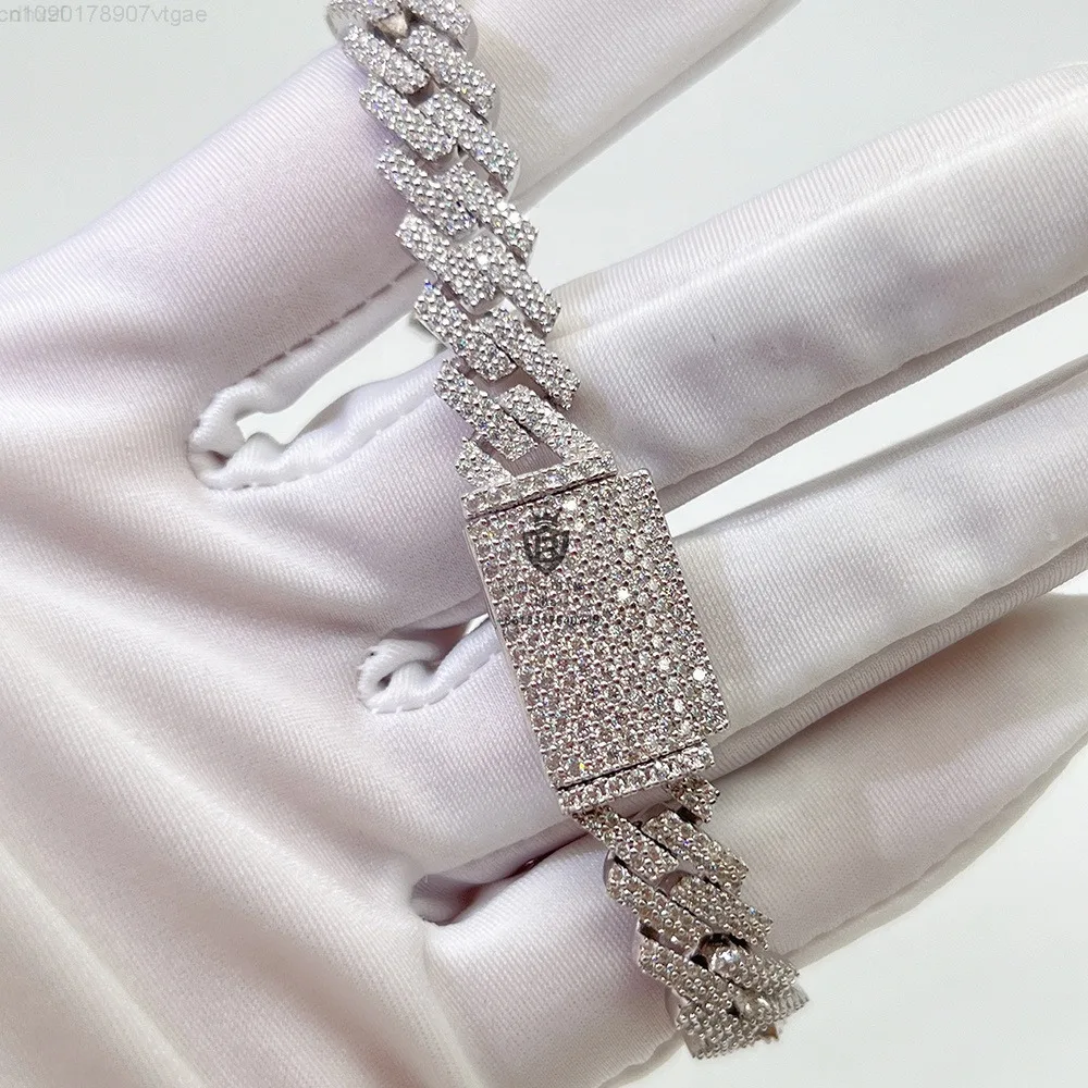 Оптовая продажа Iced Out Jewelry Gra Certificate 7 дюймов 8 дюймов хип-хоп мужской муассанит 10 мм серебряный кубинский браслет
Оптовая продажа Iced Out Jewelry Gra Certificate 7 дюймов 8 дюймов хип-хоп мужской муассанит 10 мм серебряный кубинский браслет