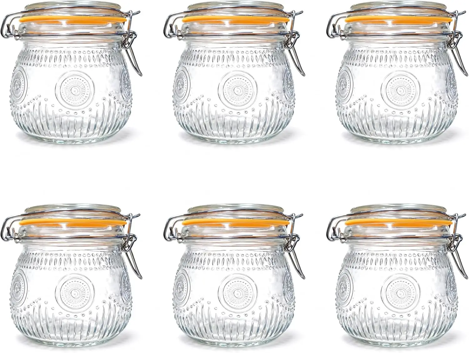 Wide Mouth Vintage Jars with Airtight Lid 16oz, Canister Quart Jars for Kitchen Storage - for Coffee, Sugar, Beans 6 Pack
Wide Mouth Vintage Jars with Airtight Lid 16oz, Canister Quart Jars for Kitchen Storage - for Coffee, Sugar, Beans 6 Pack
