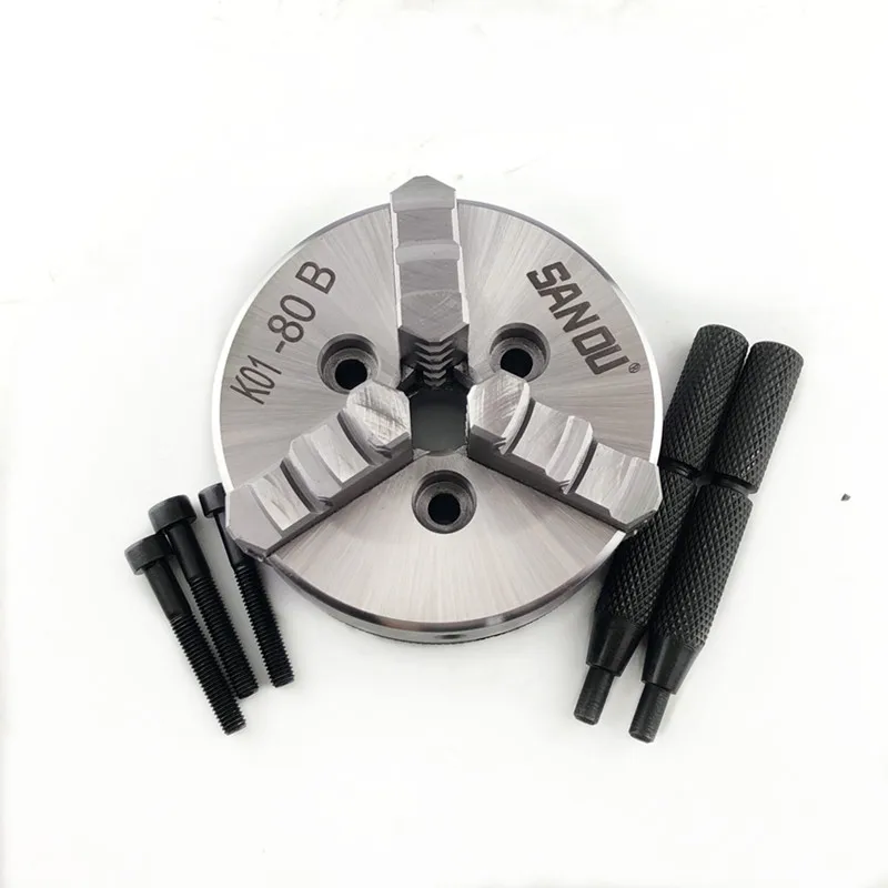 Mini Wood Lathe Chuck 80mm SANOU Brand 3 Jaw Lathe Chuck K01-80B Self-Centering Type Mini Chuck Lathe
Mini Wood Lathe Chuck 80mm SANOU Brand 3 Jaw Lathe Chuck K01-80B Self-Centering Type Mini Chuck Lathe