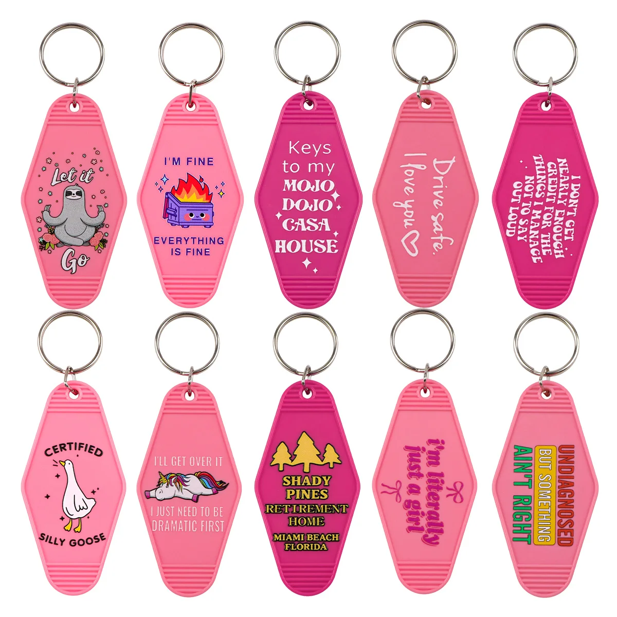 Pink Series Rhombic Key Tag For Motorcycles Cars Quotes Plastic Key Chain Backpack Accessories Fashion Keyring Gifts for Friends
Pink Series Rhombic Key Tag For Motorcycles Cars Quotes Plastic Key Chain Backpack Accessories Fashion Keyring Gifts for Friends