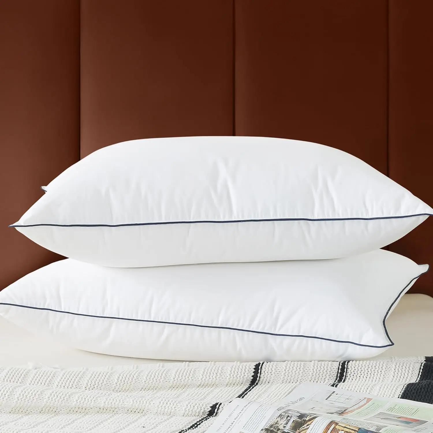 King Size Pillow Set of 2, Ultra Soft Goose Feather Down Fiber Pillows for Sleeping, Luxury Hotel Collection, 20x36
King Size Pillow Set of 2, Ultra Soft Goose Feather Down Fiber Pillows for Sleeping, Luxury Hotel Collection, 20x36