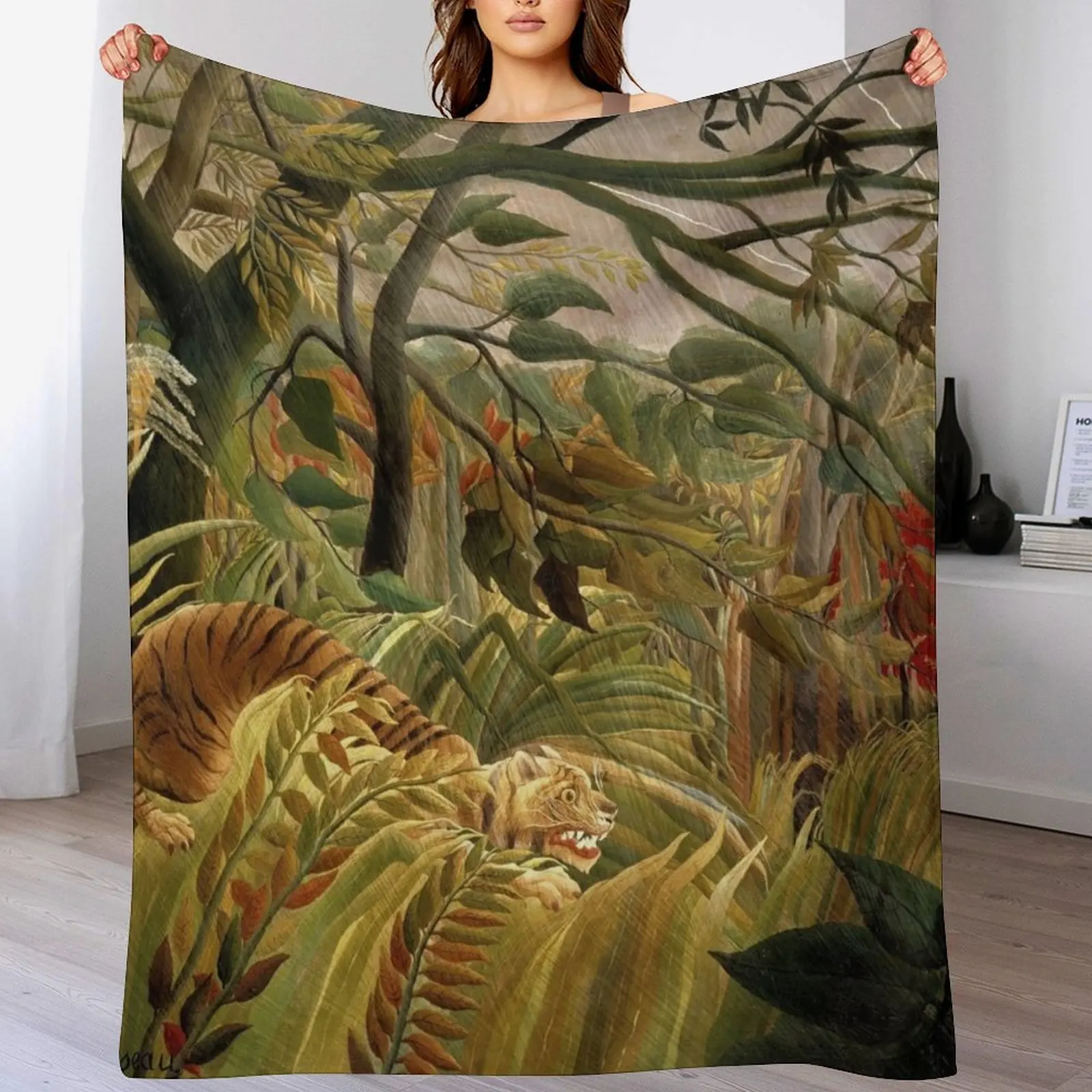 Tiger in a Tropical Storm - Henri Rousseau Throw Blanket Soft Bedroom Blanket for Night Sleeping
Tiger in a Tropical Storm - Henri Rousseau Throw Blanket Soft Bedroom Blanket for Night Sleeping