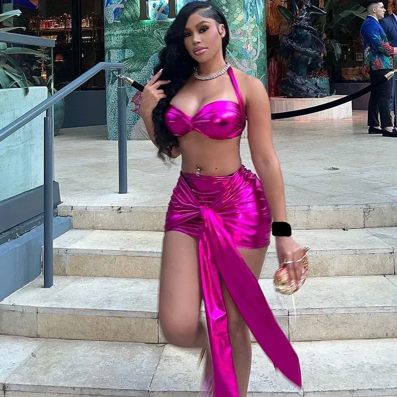 GUWU Fashion Solid Women Dress Sets Chest Wrap Crop Tops Reched Bandage Skirt Summer Two Piece Outfit Party Night Clubwear
GUWU Fashion Solid Women Dress Sets Chest Wrap Crop Tops Reched Bandage Skirt Summer Two Piece Outfit Party Night Clubwear