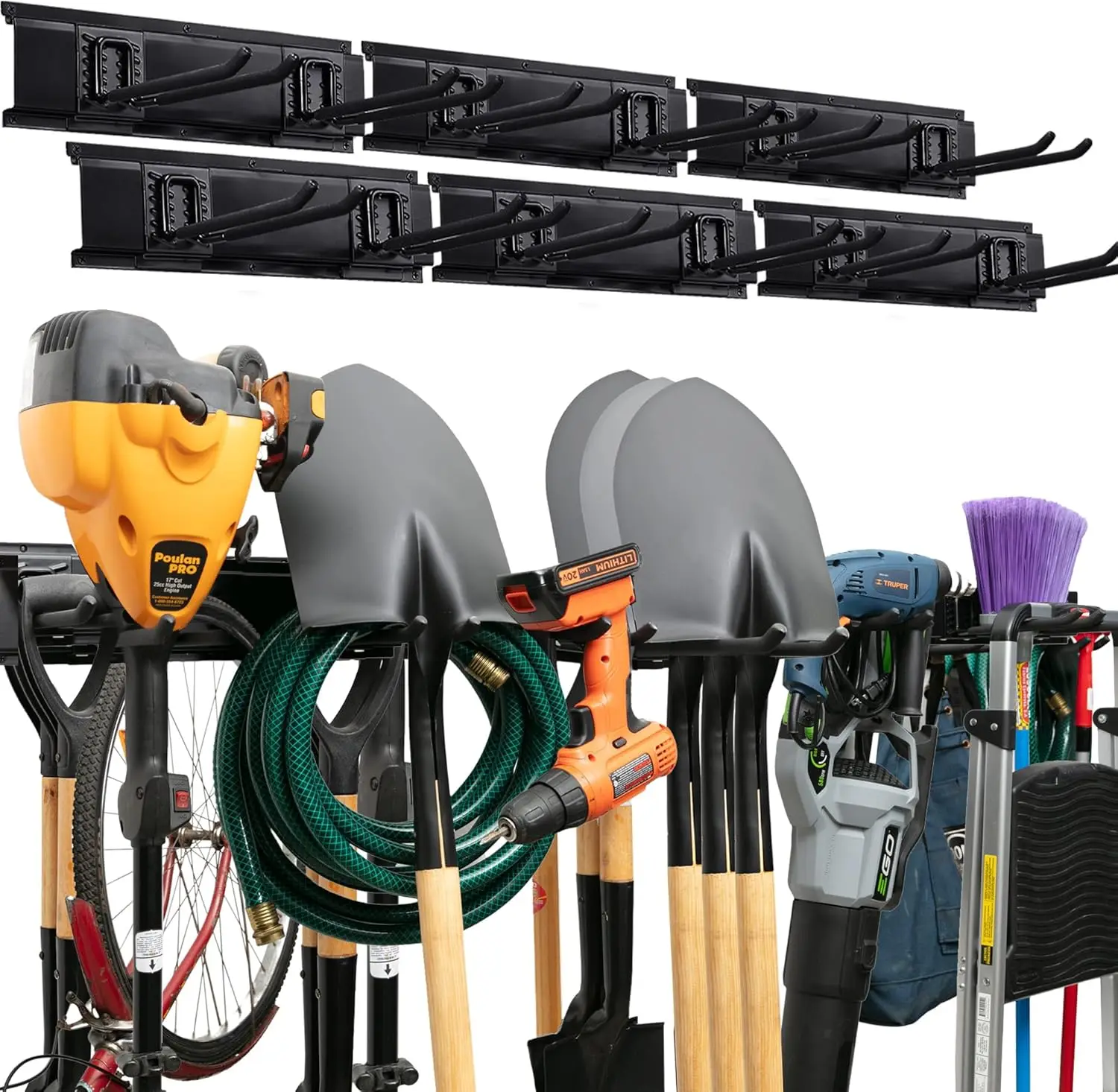96-inch Garage Tool Organizer Wall Mount with Adjustable Hooks, Anti-Rust, Easy Installation, 600lbs Capacity
96-inch Garage Tool Organizer Wall Mount with Adjustable Hooks, Anti-Rust, Easy Installation, 600lbs Capacity