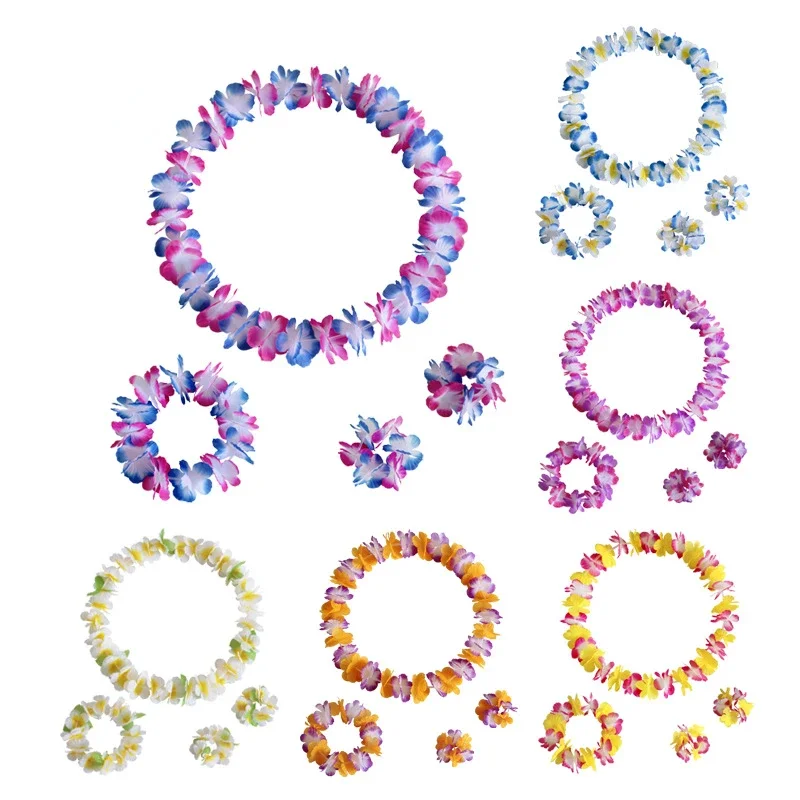 24pcs Festive Hawaiian Leis Luau Tropical Headband Flower Crown Wreath Headpiece Wristbands Floral Necklace Bracelets
24pcs Festive Hawaiian Leis Luau Tropical Headband Flower Crown Wreath Headpiece Wristbands Floral Necklace Bracelets