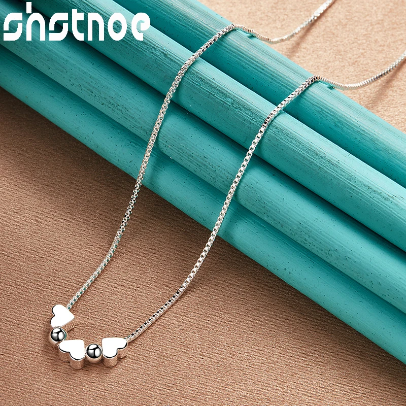 SHSTONE 925 Sterling Silver Solid Heart Beads Chain Necklace For Women Fashion Party Engagement Wedding Birthday Jewelry Gifts
SHSTONE 925 Sterling Silver Solid Heart Beads Chain Necklace For Women Fashion Party Engagement Wedding Birthday Jewelry Gifts