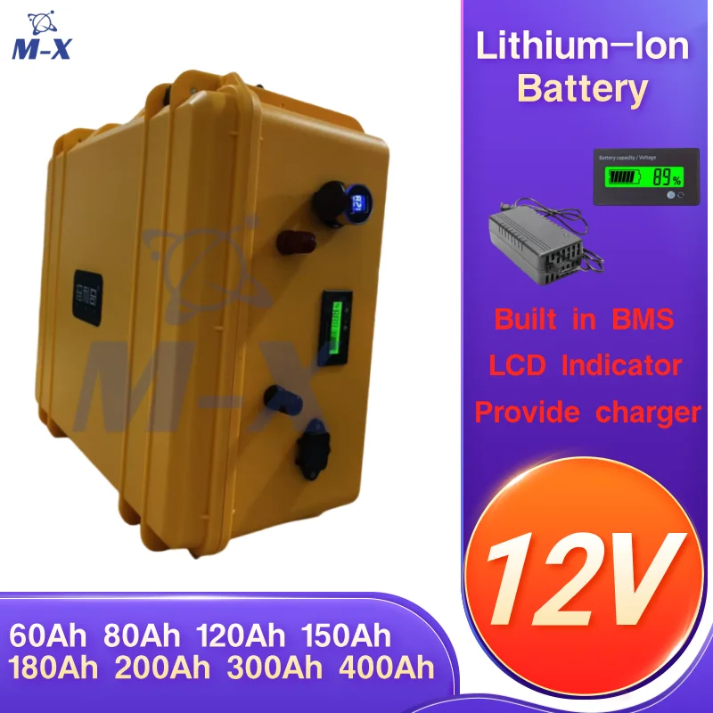 12V 60Ah 80Ah 120Ah 150Ah 180Ah 200Ah 300Ah 400Ah Rechargeable Lithium-Ion for Boat Propeller Trolling Motor Battery
12V 60Ah 80Ah 120Ah 150Ah 180Ah 200Ah 300Ah 400Ah Rechargeable Lithium-Ion for Boat Propeller Trolling Motor Battery