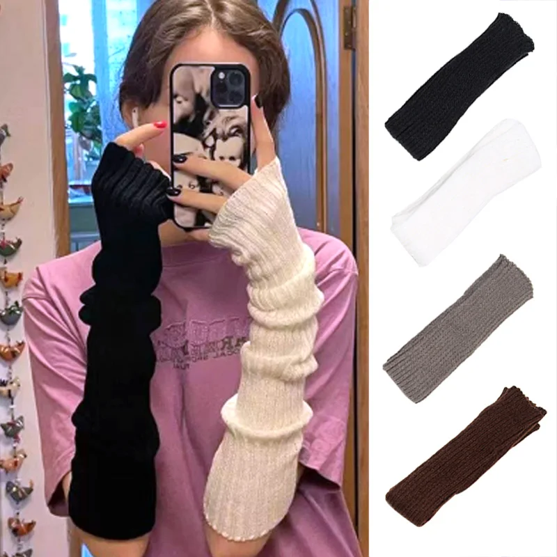 Long Fingerless Knitted Gloves For Women Mitten Winter Thicken Arm Warmer Solid Color Arm Sleeve Fashion Casual Soft Gloves New
Long Fingerless Knitted Gloves For Women Mitten Winter Thicken Arm Warmer Solid Color Arm Sleeve Fashion Casual Soft Gloves New