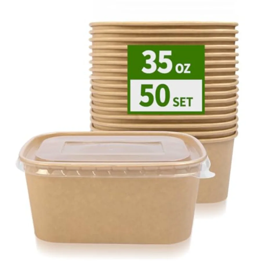 50 Pack 35 oz Paper Food Containers with Lids, Microwavable and Freezer Use Paper Meal Prep Containers Disposable Food Prep and
50 Pack 35 oz Paper Food Containers with Lids, Microwavable and Freezer Use Paper Meal Prep Containers Disposable Food Prep and