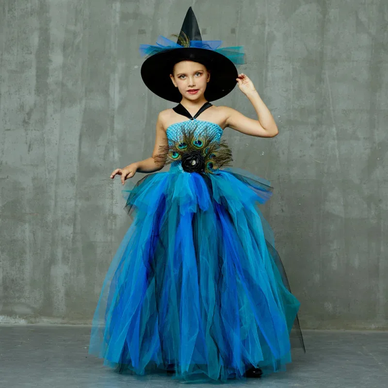 Cosplay Puer Festival Peacock Princess Dress Children's Mesh Puffy Long Dress Halloween Witch Costume
Cosplay Puer Festival Peacock Princess Dress Children's Mesh Puffy Long Dress Halloween Witch Costume