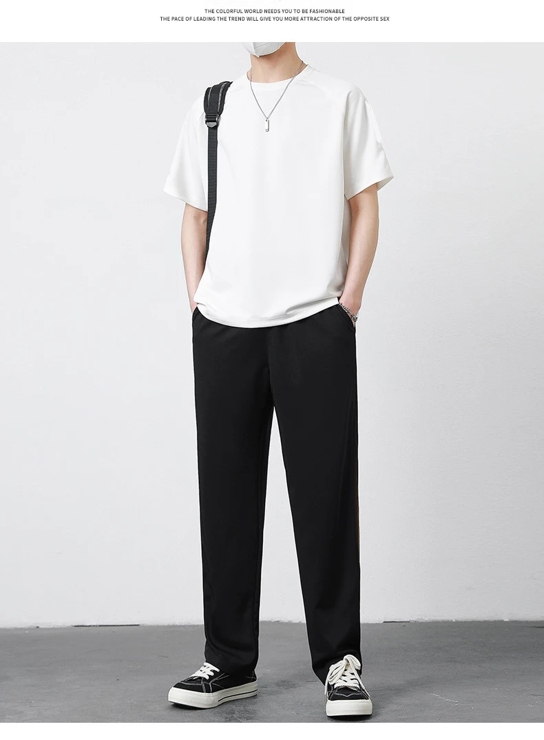 High Quality Running Sports Suit Men's Summer Short Sleeved T-shirt ice Silk Long Pants 2-piece Set Trendy casual Student Suit
High Quality Running Sports Suit Men's Summer Short Sleeved T-shirt ice Silk Long Pants 2-piece Set Trendy casual Student Suit