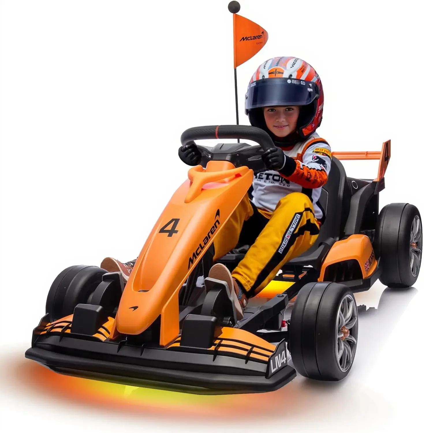 24V Kids Electric Go Kart, Licensed McLaren F1 Drift Kart Car with Dual 200W Motors, Adjustable Seat, 6 Safety Upgrades, CVT Spe
24V Kids Electric Go Kart, Licensed McLaren F1 Drift Kart Car with Dual 200W Motors, Adjustable Seat, 6 Safety Upgrades, CVT Spe