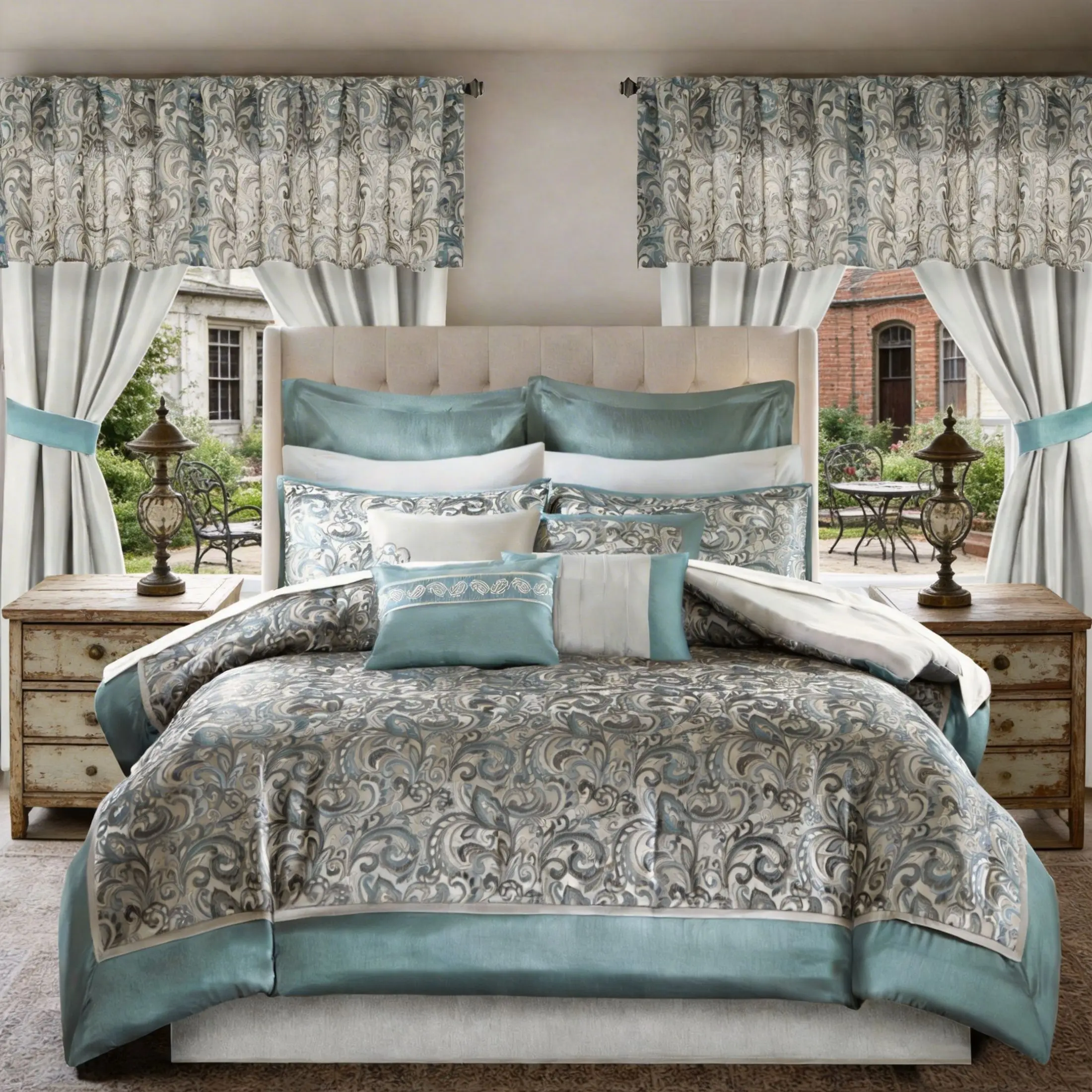24-Piece Jacquard Paisley Comforter Set, Luxury Bedding Set, Room in a Bag, Bed in a Bag, Queen, King, CalKing, Sheet, Panels
24-Piece Jacquard Paisley Comforter Set, Luxury Bedding Set, Room in a Bag, Bed in a Bag, Queen, King, CalKing, Sheet, Panels