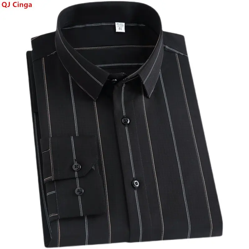Men's White Long-sleeve Striped Shirt—soft, Slightly Stretchy, Wrinkle-resistant, and Comfortable. Available in Blue and Black.
Men's White Long-sleeve Striped Shirt—soft, Slightly Stretchy, Wrinkle-resistant, and Comfortable. Available in Blue and Black.